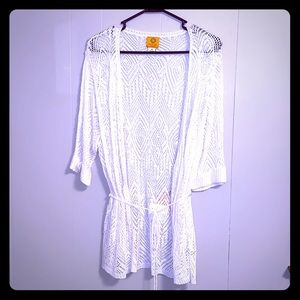 Plus Size Delicate Cardigan with Belt by Ruby Rd.